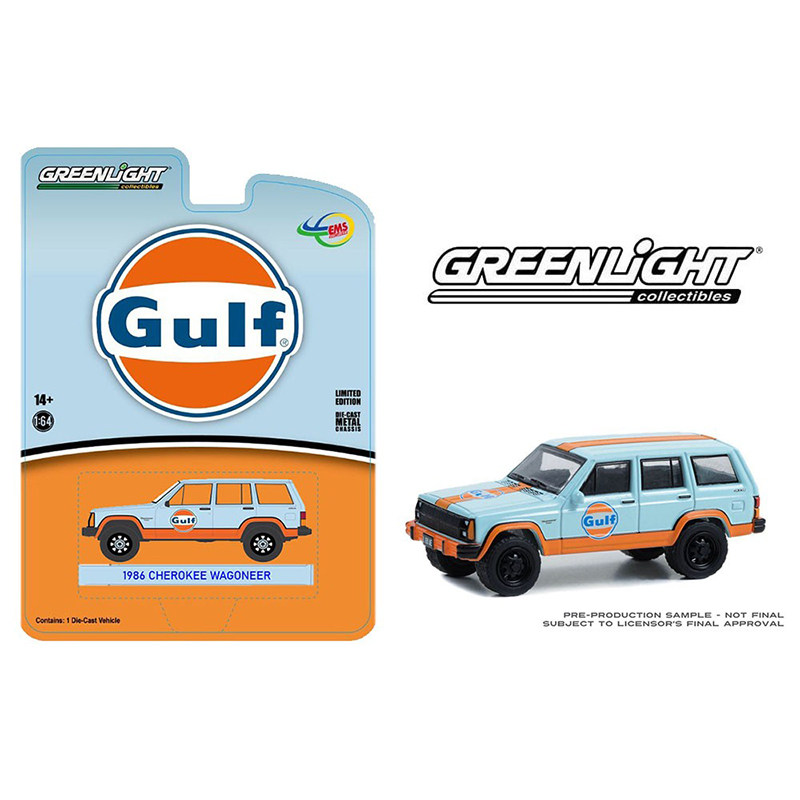 绿光 1:64 1986 jeep 大切诺基 瓦格尼 gulf 海湾石油 mijo 51523