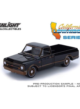 绿光 1:64 1972 Chevy雪佛兰 C10 Lowrider黑色与古铜双拼 63080D