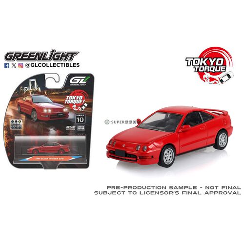 绿光 1:64 1994 讴歌 Integra GS-R 配定制轮毂 米兰诺红 235110E