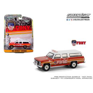 绿光 1:64 1991雪佛兰 萨博班 FDNY纽约市官方消防部门 30501