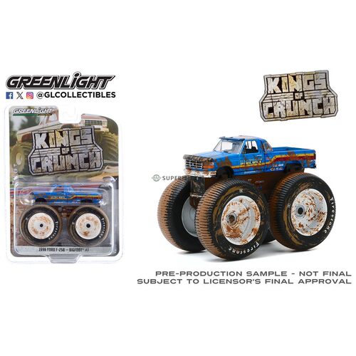 绿光 1:64 1996 福特F250怪兽巨型卡车（大脚七号）泥泞版 49070F