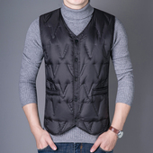 2025新款 中年羽绒服背心马夹 内穿轻薄大码 冬季 中老年羽绒马甲男士