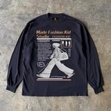 Заработайте деньги на благотворительность, три иглы, чистый хлопок 310 и двойная пряжа!Непрозрачная мужская футболка с длинными рукавами Shang Xia для американской пары