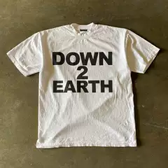 Make Money Do Charity 260g Heavyweight Pure Cotton! On Earth Oversized Vintage Short Sleeve T-Shirt for Men and Women
