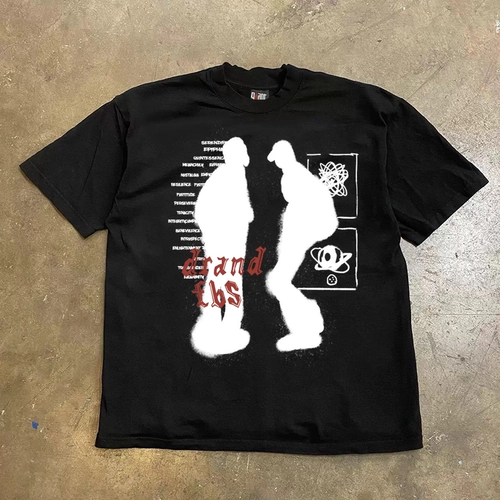 Хлопковая футболка с коротким рукавом для влюбленных, 260 грамм, в американском стиле, короткий рукав