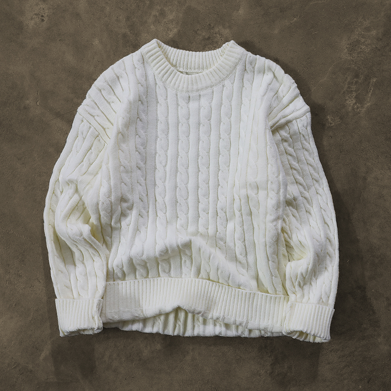 thumbnail for Make money to do charity and shoot real! Coarse twist sweater men's thickened winter Japanese retro base knit