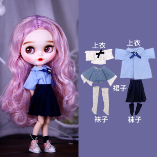 19关节小布娃衣 日常清爽短裙套装 ICY BDS小布娃娃衣服学院学生装