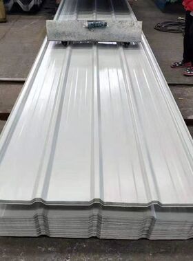 0.5毫米厚白色镀锌彩钢板铁皮瓦楞板屋顶围挡彩钢侧墙雨棚板加厚