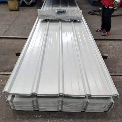 0.5毫米厚白色镀锌彩钢板铁皮瓦楞板屋顶围挡彩钢侧墙雨棚板加厚