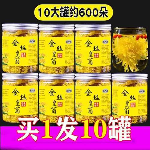 菊花茶金丝皇菊一朵一杯罐装菊花茶清火黄山贡菊胎菊散装黄菊花茶