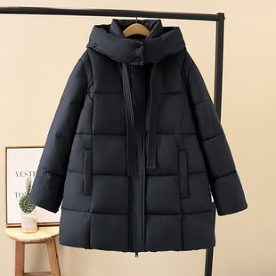 韩版 加肥加大码 新款 胖妹m冬装 羽绒棉服宽松显瘦连帽棉衣240斤 女装