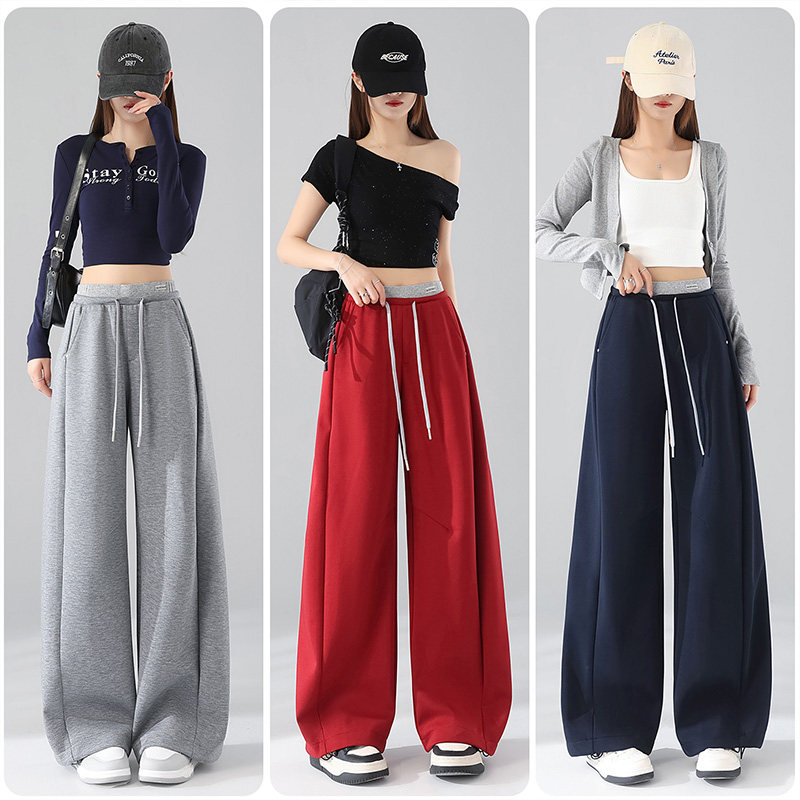 2026春夏季薄款天丝棉休闲弯刀裤女卫裤韩式松紧腰收脚阔腿灯笼裤
