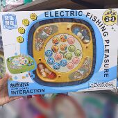 磁性电动音乐旋转钓鱼盘二合一地鼠钓钓乐儿童益智玩具礼
