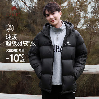 骆驼秋冬季羽绒服男女同款2025新款潮牌外套时尚黑色面包服外套