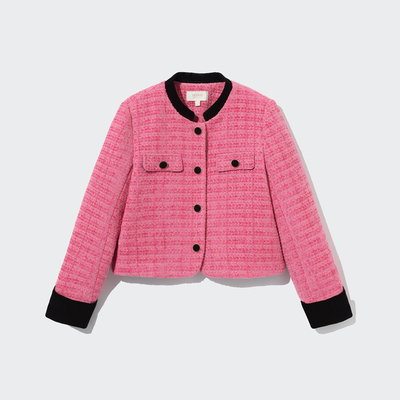 蔚雯小香风短款撞色外套上衣