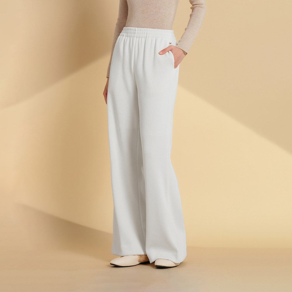 velwin蔚雯灯芯绒垂感直筒裤女2024冬季新款高腰显瘦窄版休闲裤子