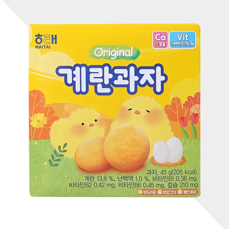 韩国进口零食海太原味鸡蛋饼干单独小包装煎饼食品圆小休闲饼干