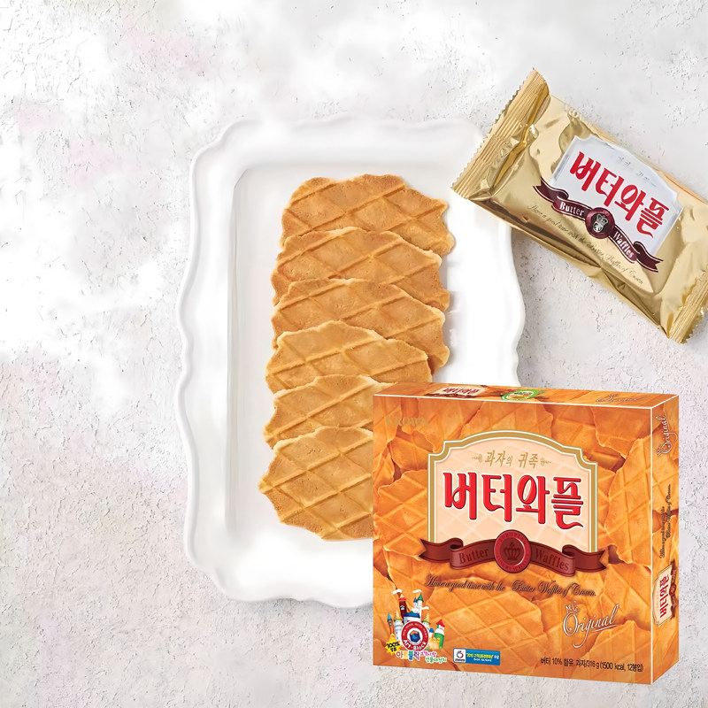 韩国进口早餐饼干糕点心克丽安华夫饼干316g网红零食小吃休闲食品