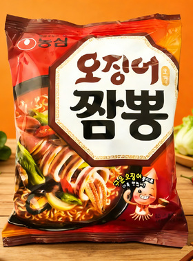 韩国进口方便面 农心鱿鱼海鲜面墨鱼大杂烩拉面煮泡面124g 实惠