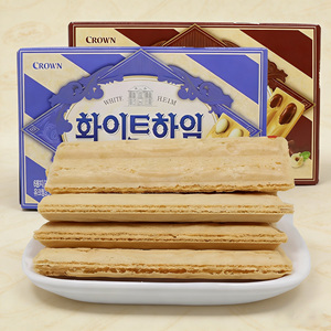 韩国进口零食品克丽安奶油蛋卷榛子瓦威化饼干47g休闲零食小吃
