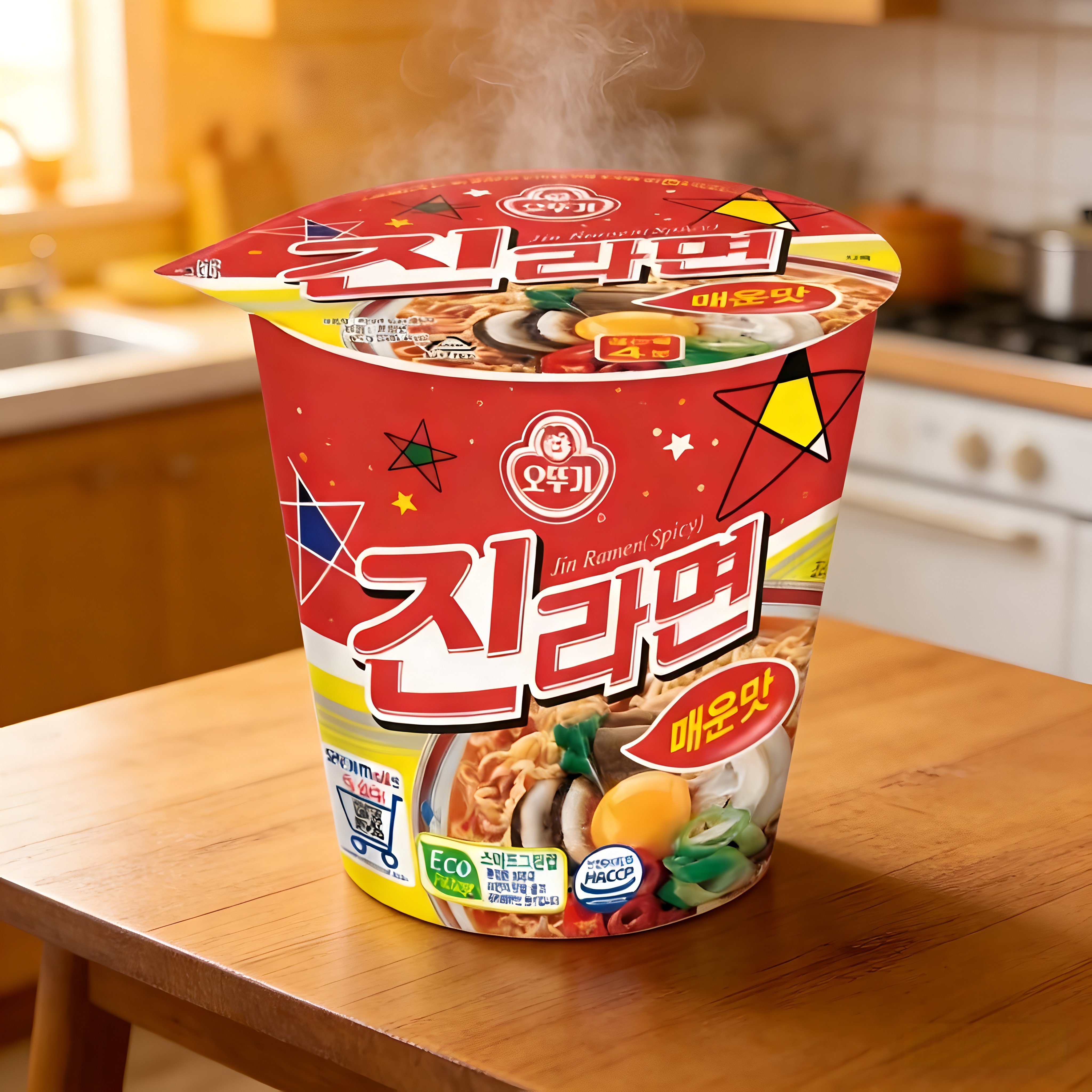 韩国进口不倒翁辣味杯面65g韩式速食泡面夜宵冲泡即食杯面方便面