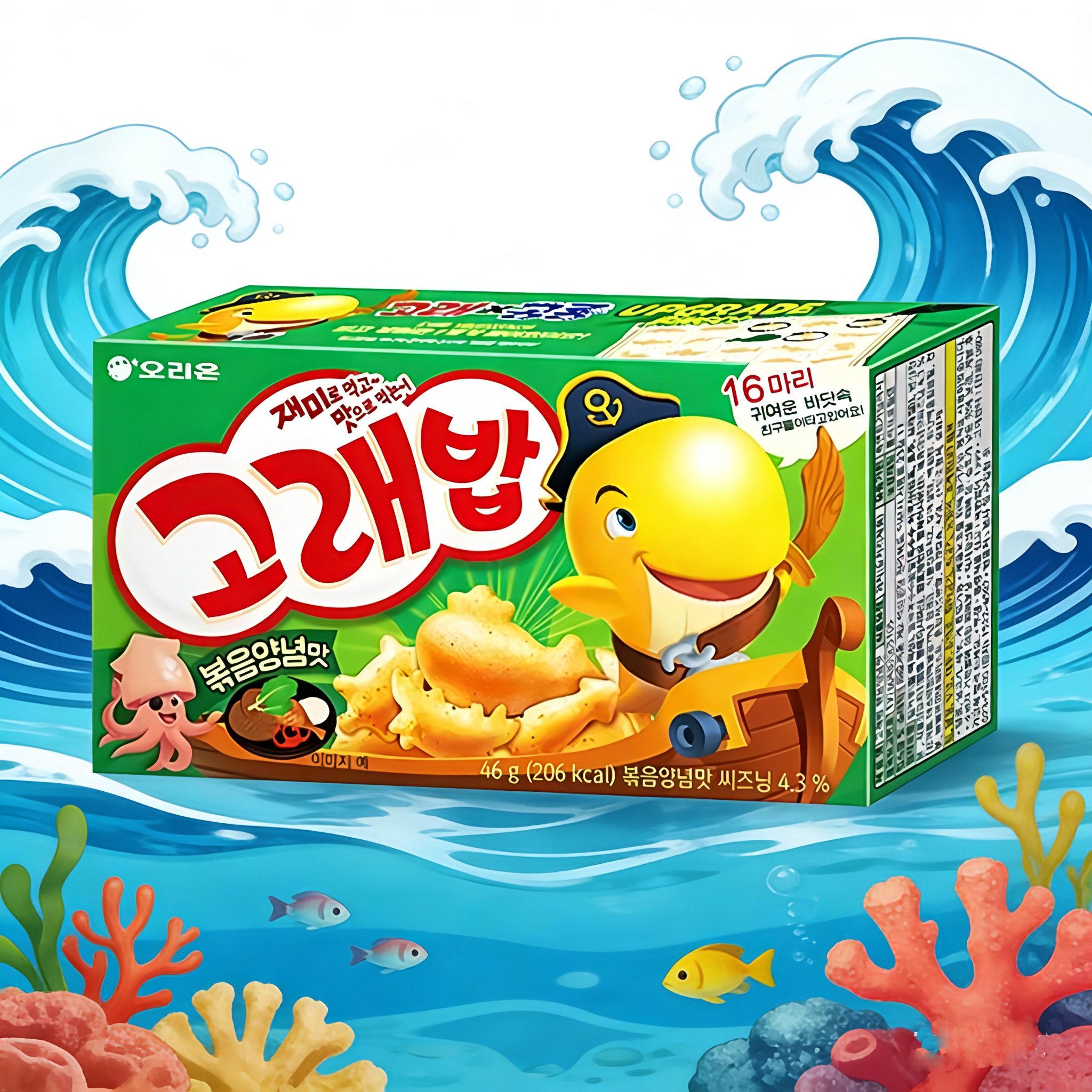 韩国进口零食好丽友好多鱼饼干海苔味卡46g 零食小吃 休闲食品