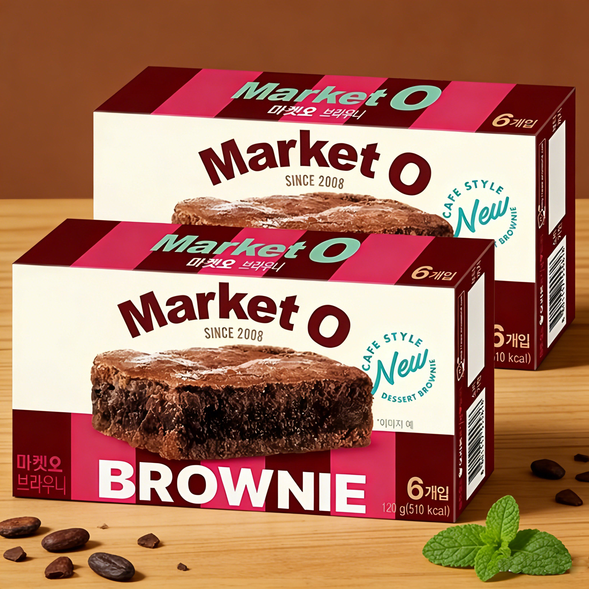 韩国进口零食好丽友MarketO布朗尼巧克力蛋糕120g/盒西式糕点包邮