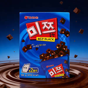 韩国进口好丽友脆米棋子饼干84g盒装空心休闲小零食品儿童巧克力