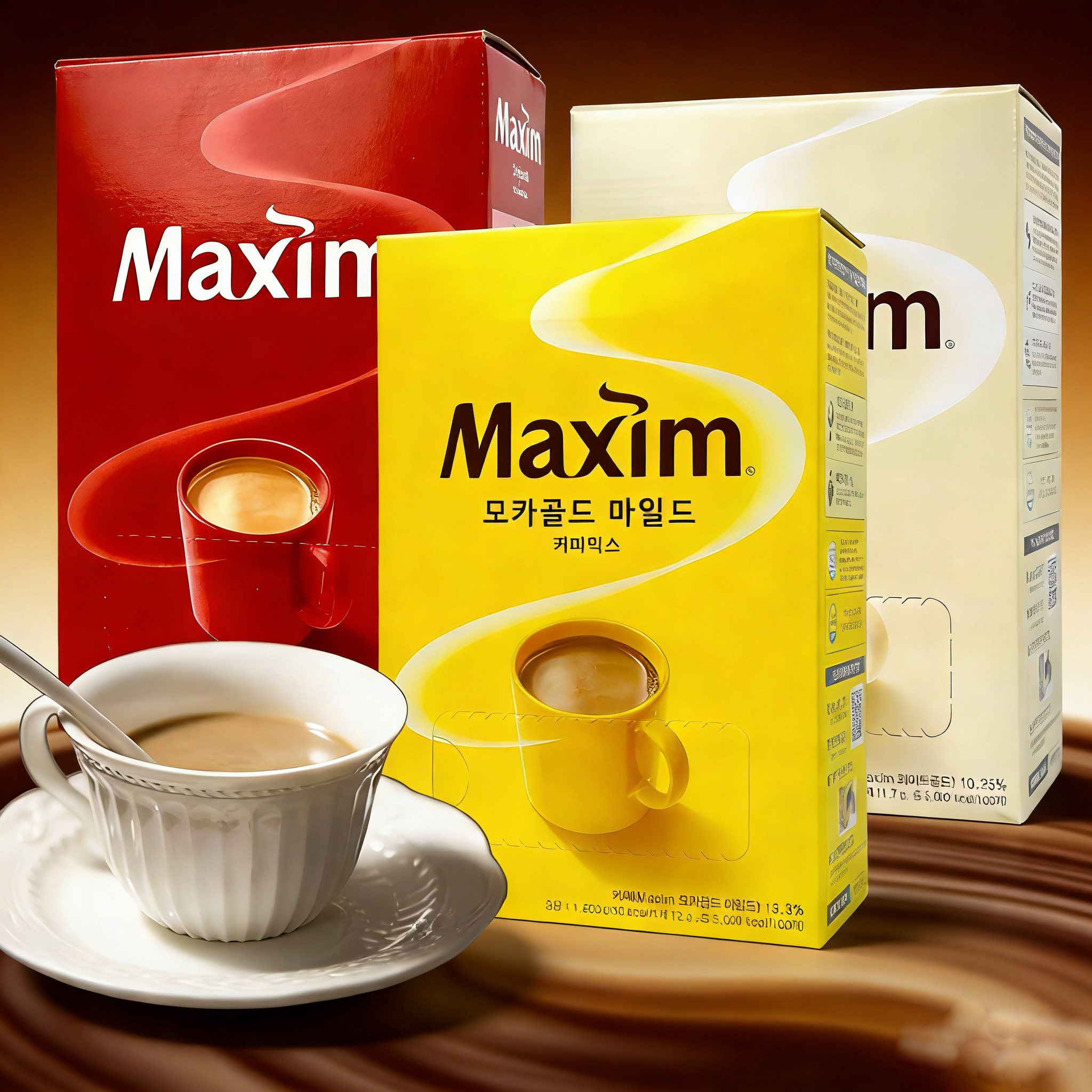 韩国进口Maxim麦馨咖啡黄麦馨白金红麦馨三合一速溶100条办公提神