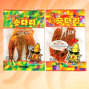 韩国进口超市碳烤鱿鱼须爪足腿片脚仔下酒嚼劲即食辣味 20g 1袋