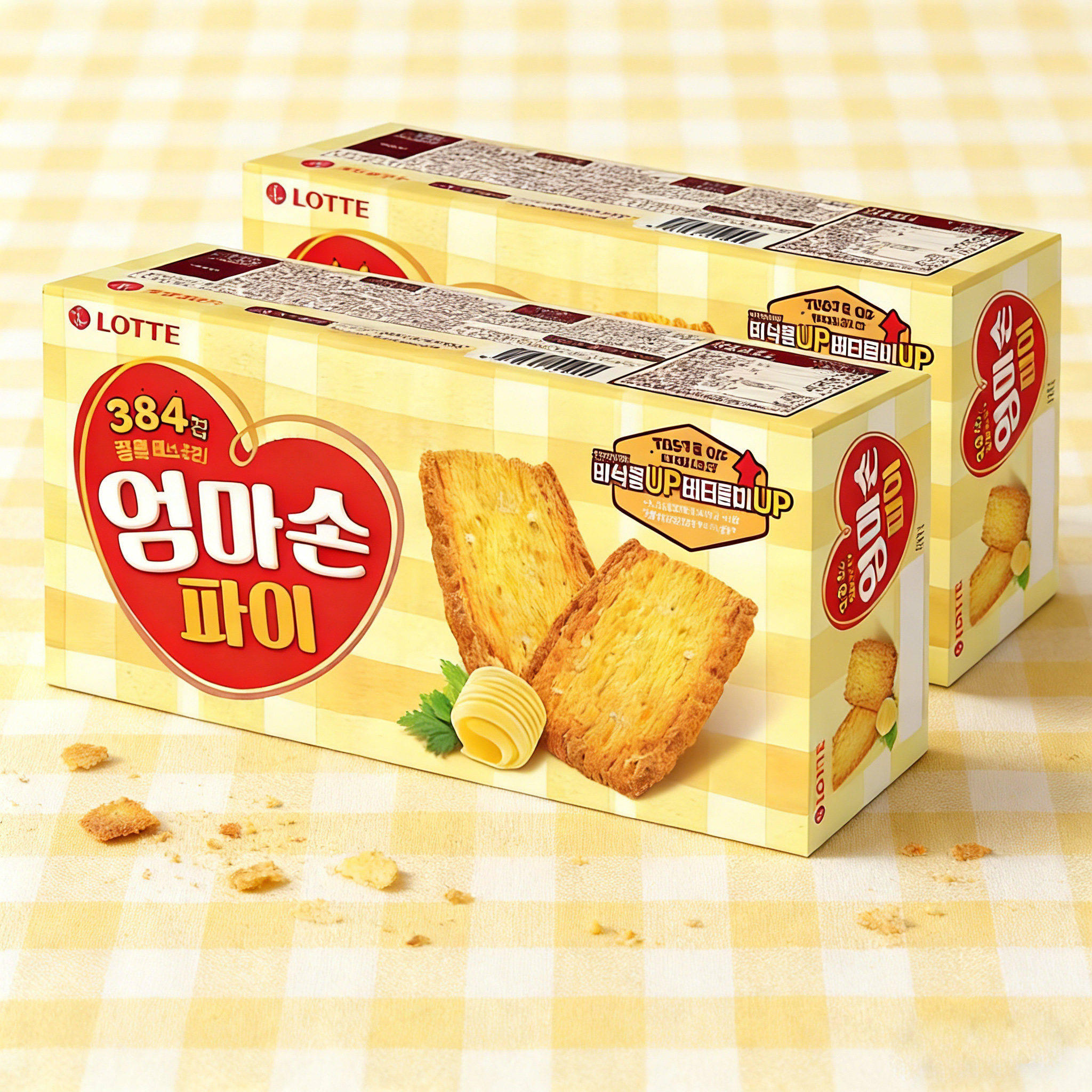 韩国进口零食饼干乐天妈妈手派手工蜂蜜黄油味酥脆饼干休闲零食