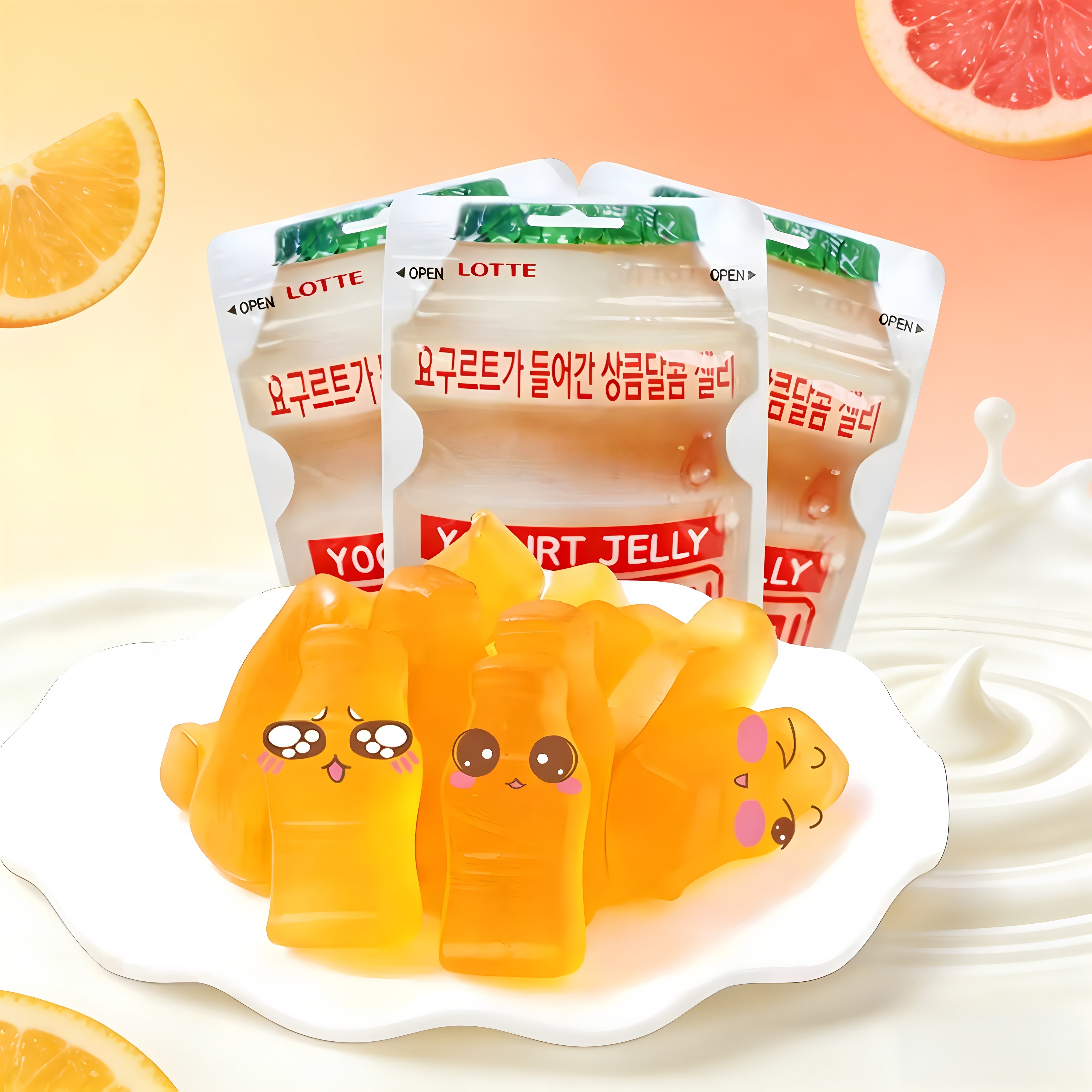 韩国进口乐天乳酸菌软糖QQ橡皮糖休闲零食糖果小孩网红零食