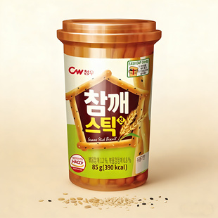 韩国进口青佑CW芝麻棒饼干条状儿童饼干磨牙棒零食85g休闲零食