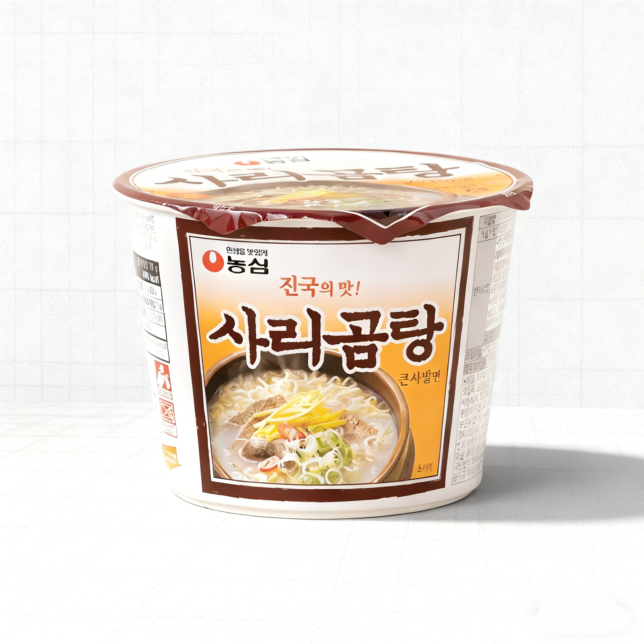 韩国进口方便面农心大碗牛骨汤大碗面牛骨大杯浓汤爽滑111g泡面