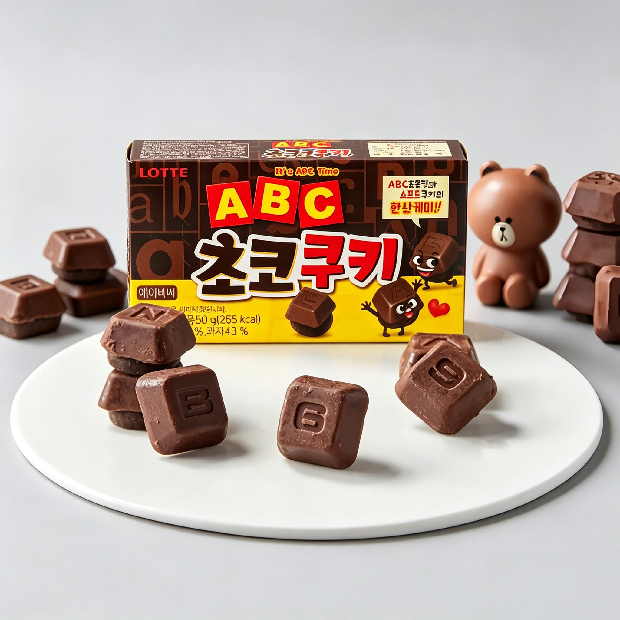 韩国进口LOTTE乐天ABC巧克力曲奇饼干奶油休闲零食黑白巧字母涂层