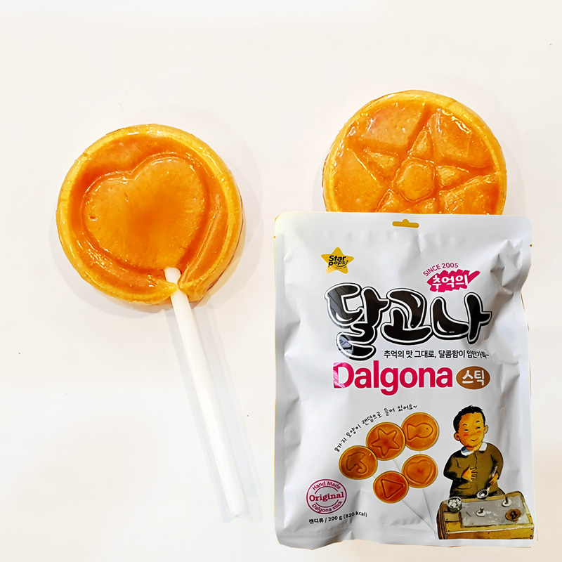 韩国进口儿童零食华尔棒棒糖带图案打糕棒棒糖麦芽糖红薯味200g