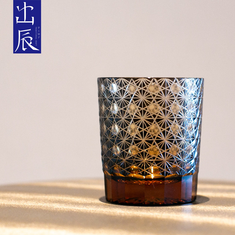 出辰洋酒切子杯edo Cutting Technology手工水晶杯酒杯套装礼品 券库吧