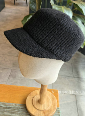 露思同款针织平顶鸭舌帽女秋冬