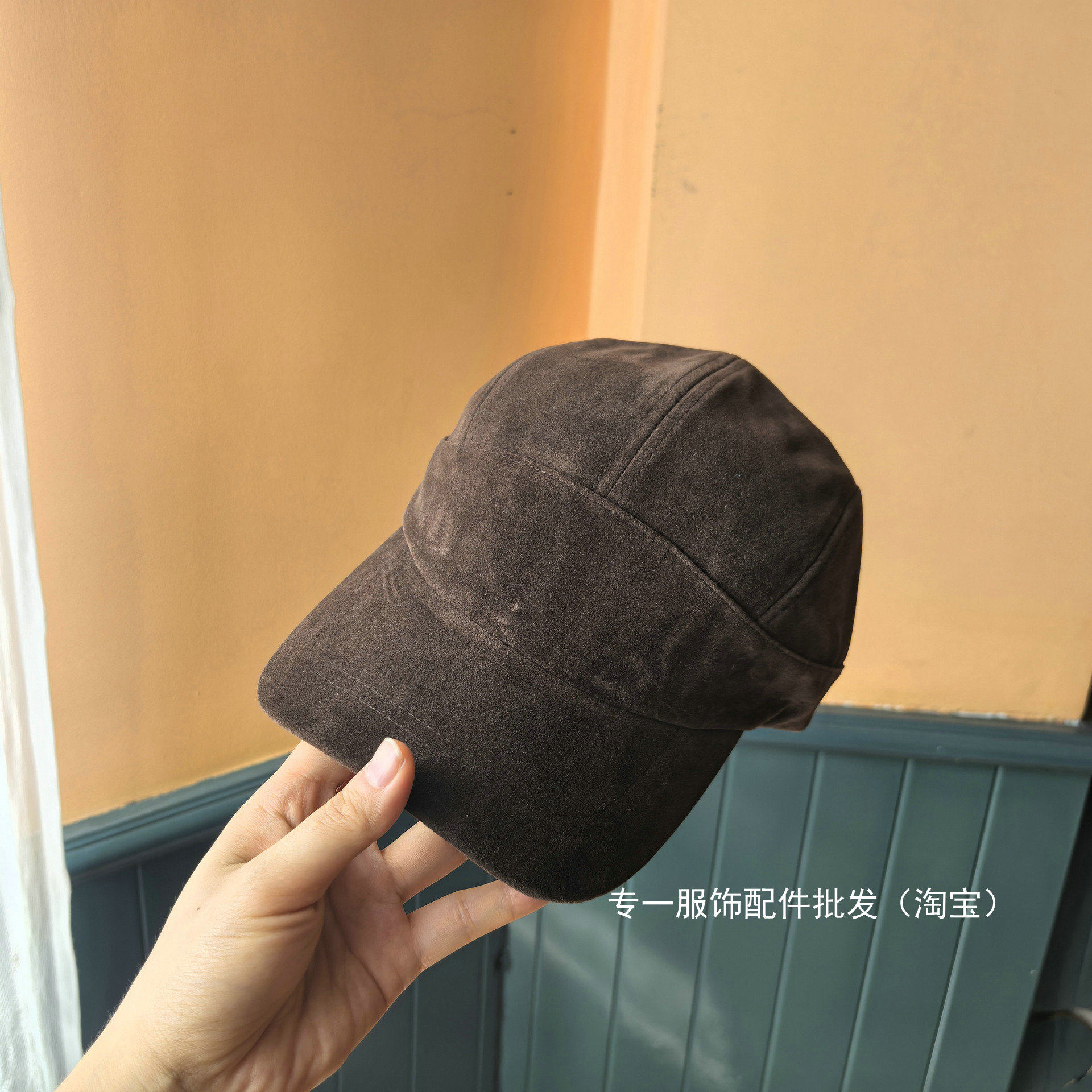 日系复古反皮绒棒球帽男女简约休闲百搭鸭舌帽显脸小高级时尚帽子