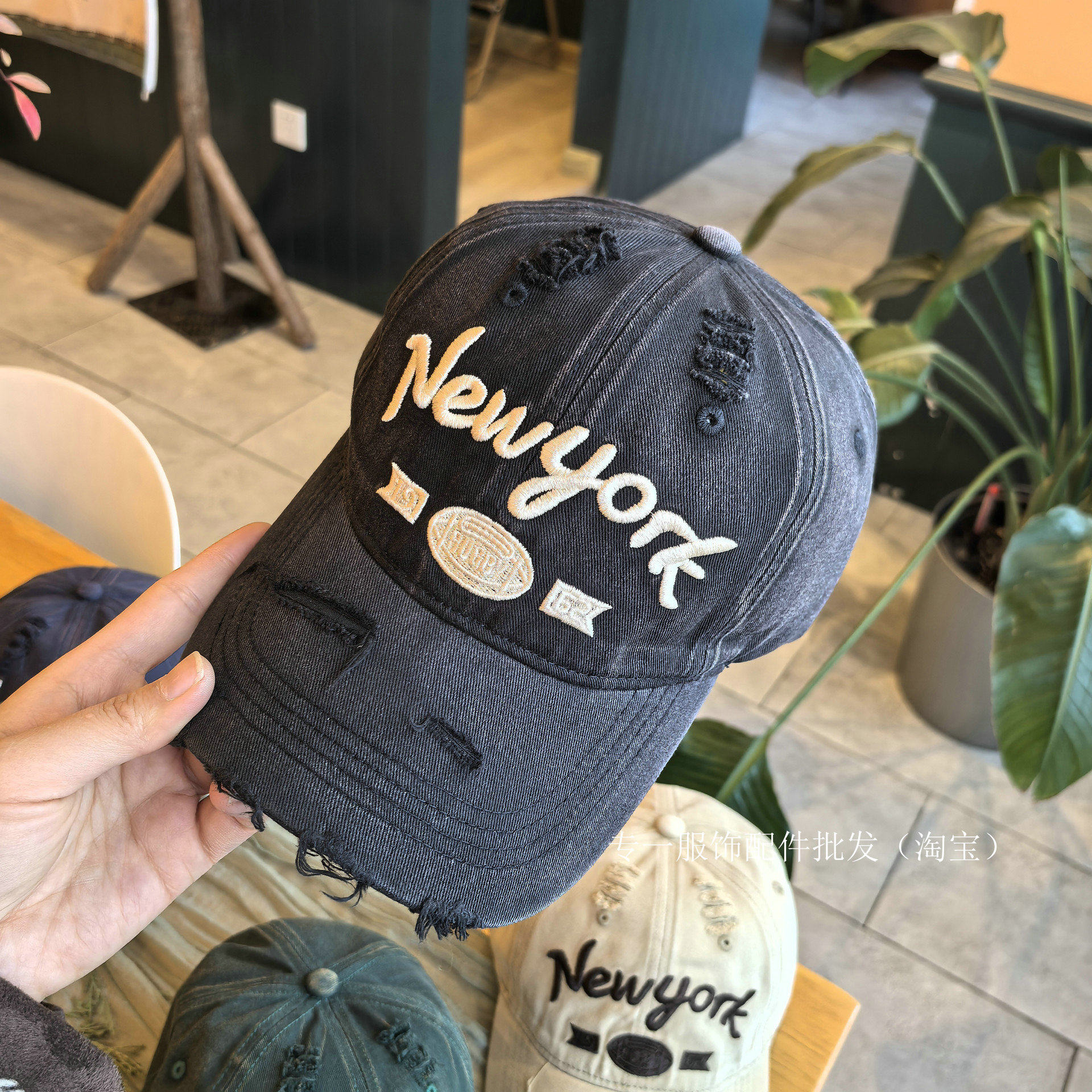 美式复古做旧破洞字母刺绣棒球帽男女休闲百搭水洗遮阳软顶鸭舌帽,服饰配件/皮带/帽子/围巾,帽子,淘宝优惠券,粉丝福利购,淘宝优惠卷