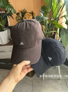 韩版简约刺绣字母弯檐软顶棒球帽
