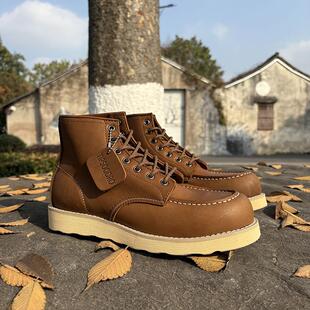 CFS的美拉德！875 1907棕色疯马皮工装靴牛皮短靴