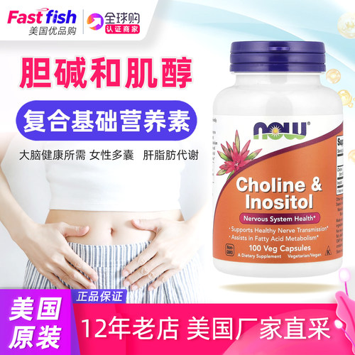 胆碱加肌醇复合美国NOW包邮包税