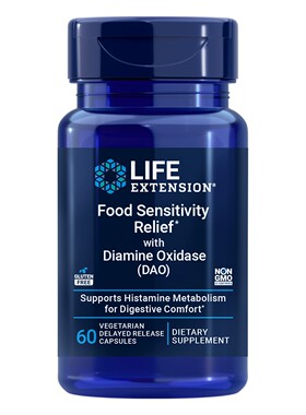 美国lifeextension二胺氧化酶DAO Food Sensitivity Relief  60粒