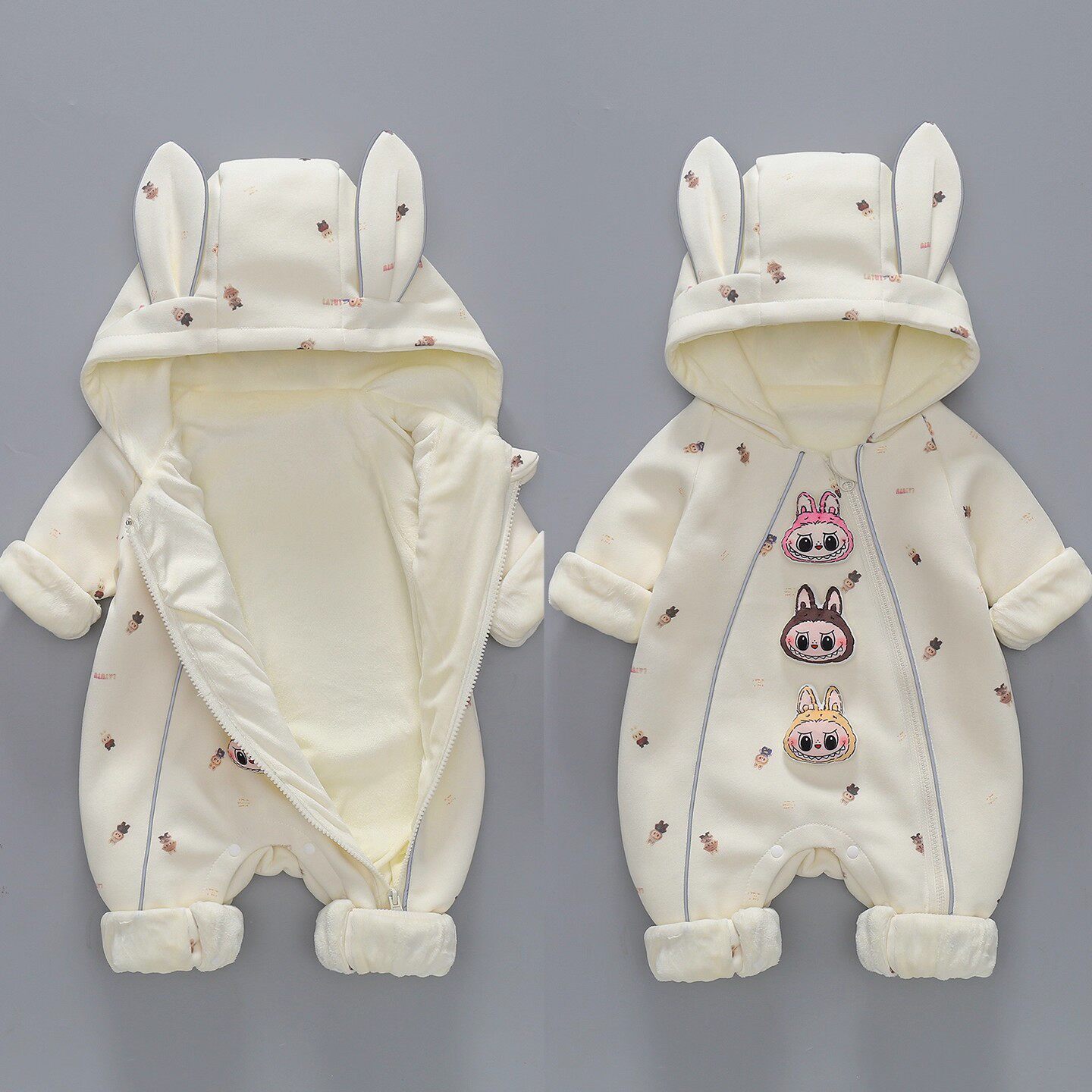 婴儿春秋连体衣宝宝秋季衣服兔子秋冬外出服抱衣秋装超萌可爱开档