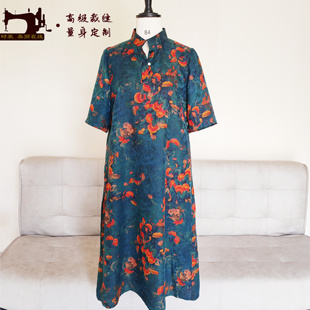 高级裁缝服装量身定做衣服来料图加工真丝香云纱新中式旗袍连衣裙
