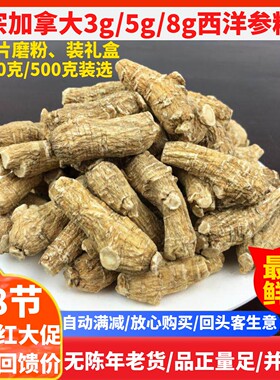 正加拿大进口西洋参段整支半斤5g/3g花旗参粒头可切含片打粉500克