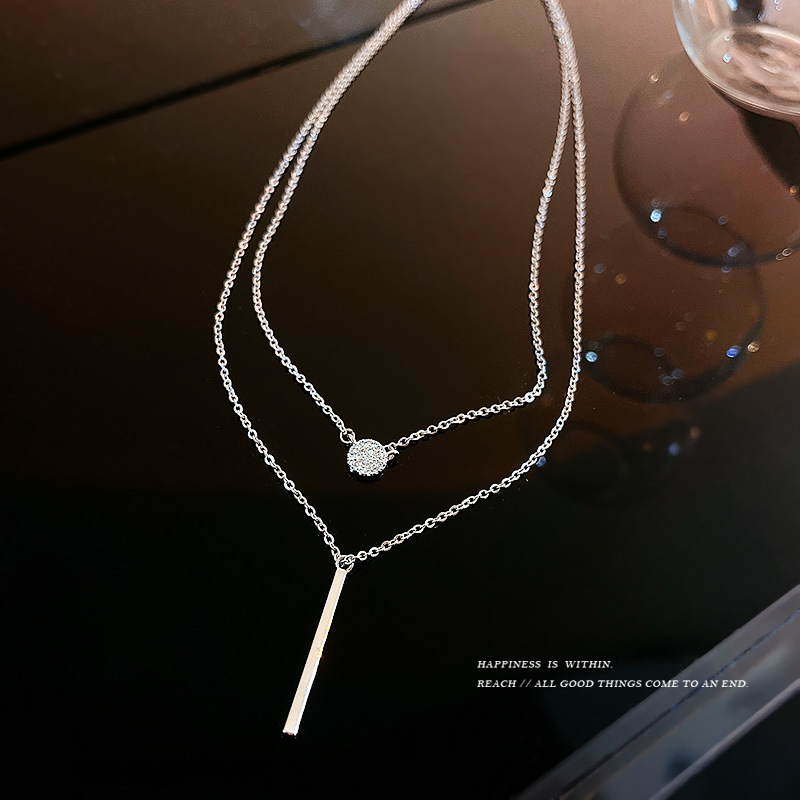 混合宝石镶嵌锁骨链项链