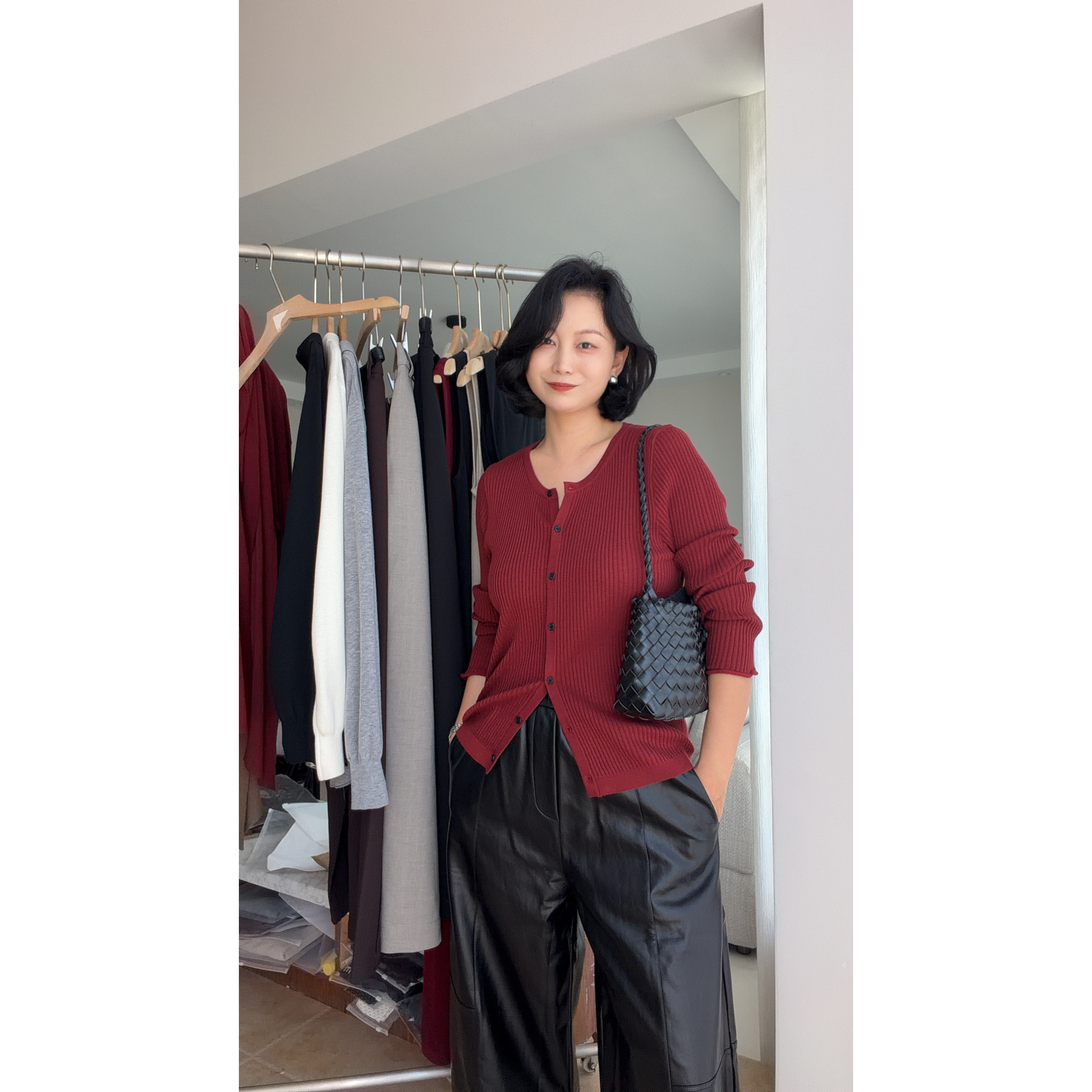 不规则短款纯色韩版上衣毛衣长袖