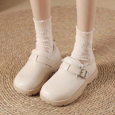 真皮勃肯鞋羊皮毛一体雪地棉鞋